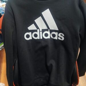 adidas Black Pullover with White Trefoil-Style Logo